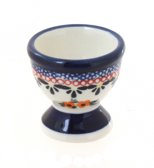 Ceramic White and Blue Single Egg Cup