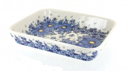 Blue Starflower Medium Rectangular Baker