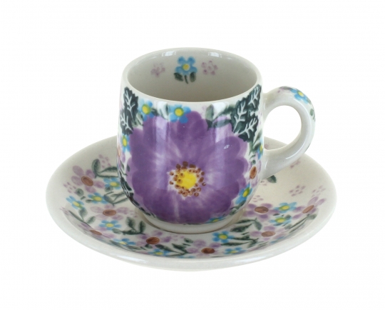 Red Daisy Espresso Cup & Saucer