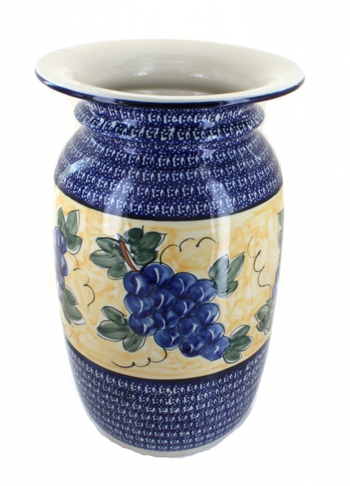 Blue Rose Polish Pottery Grapes Tall Floor Vase