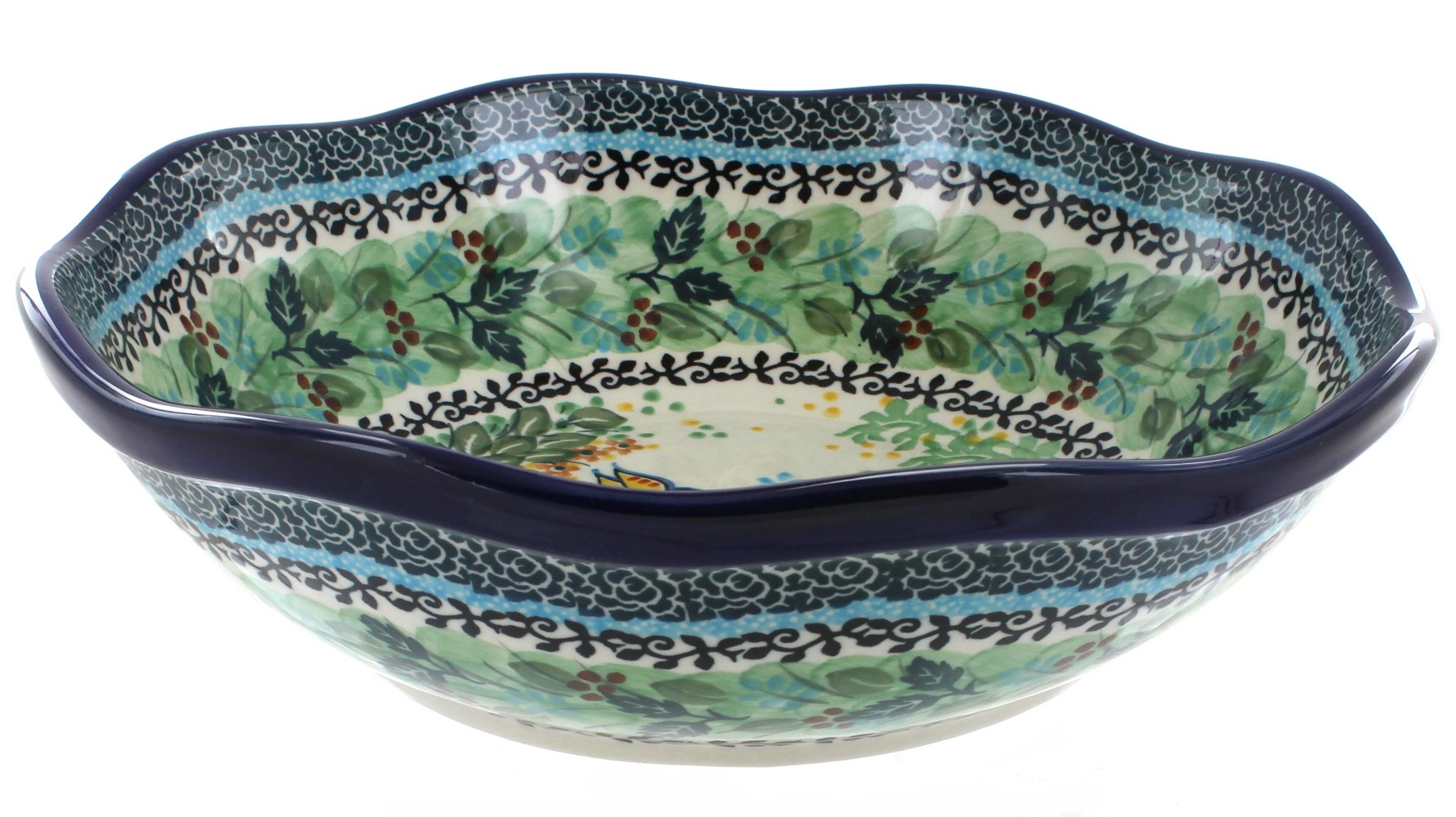 Blue Rose Polish Pottery | Teresa Large Scallop Bowl