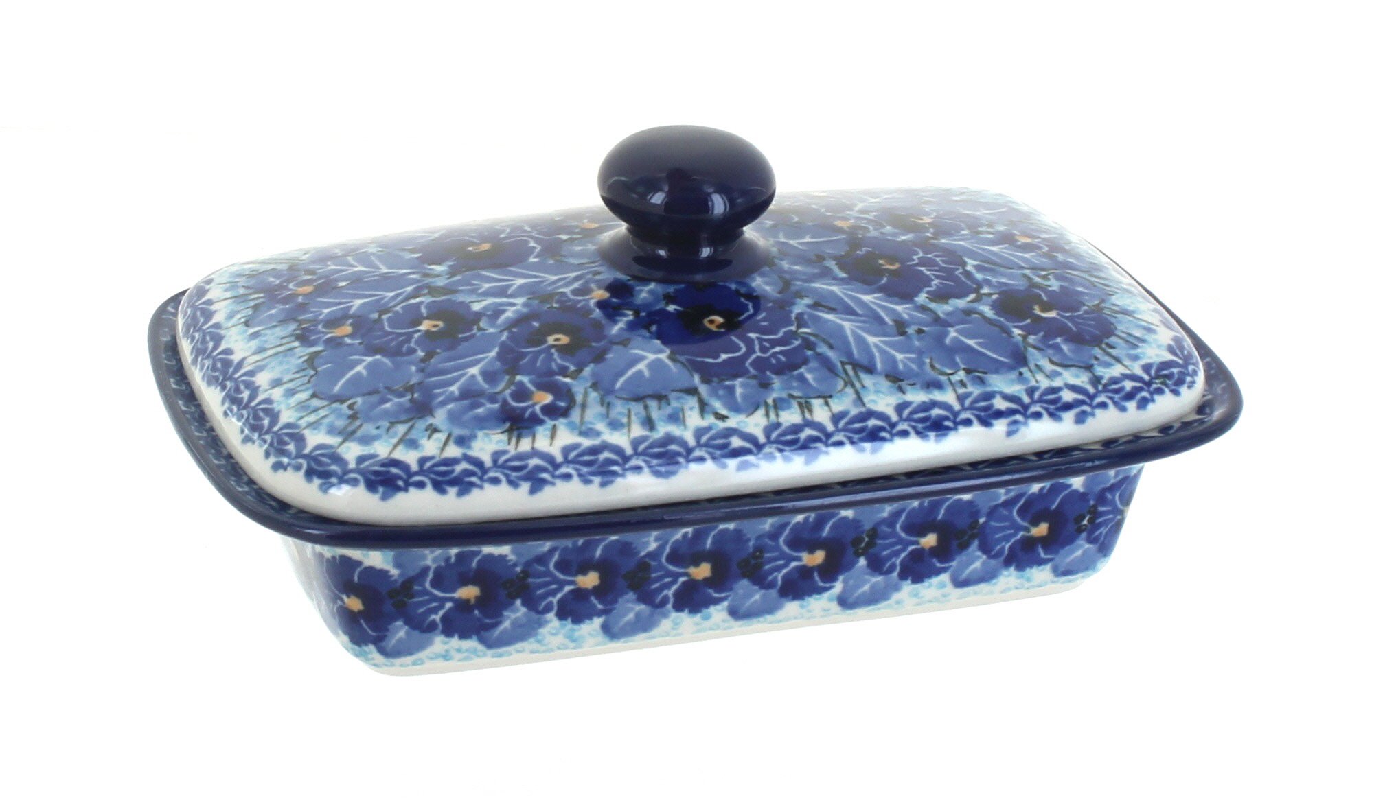 Blue Rose Polish Pottery | Joanna Butter Dish