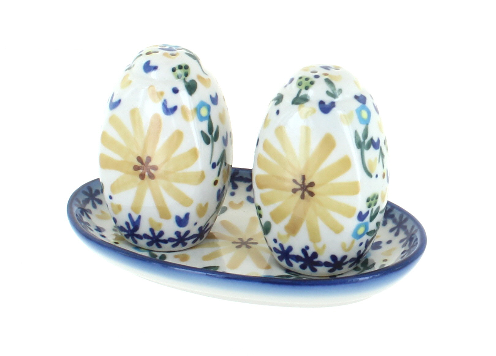 2D WR Unikat Salt & Pepper Shakers Polish Pottery