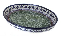 Mosaic Flower Large Oval Baker