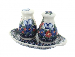 Garden Butterfly Salt & Pepper Shakers with Tray