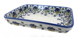 Pansies Large Rectangular Baker