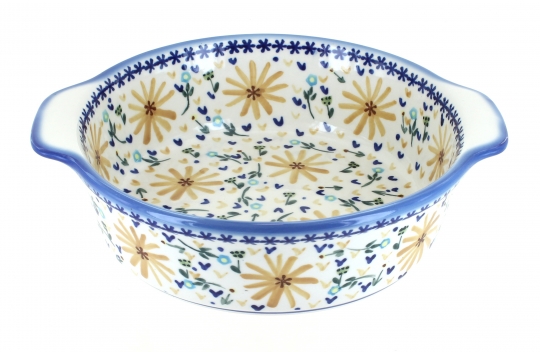 Blue Rose Polish Pottery Daisy Surprise Muffin Pan 