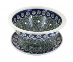 Peacock Swirl Berry Bowl & Plate