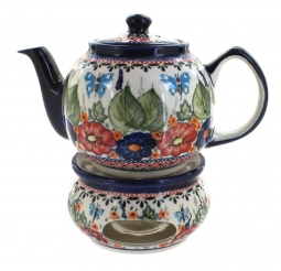 Floral Butterfly Teapot with Warmer