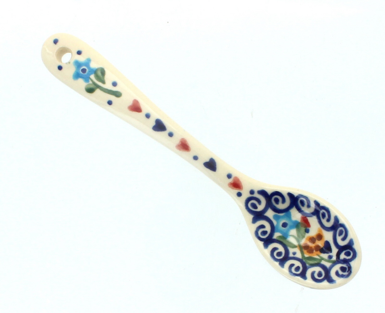 Blue Rose Polish Pottery | Butterfly Sugar Spoon