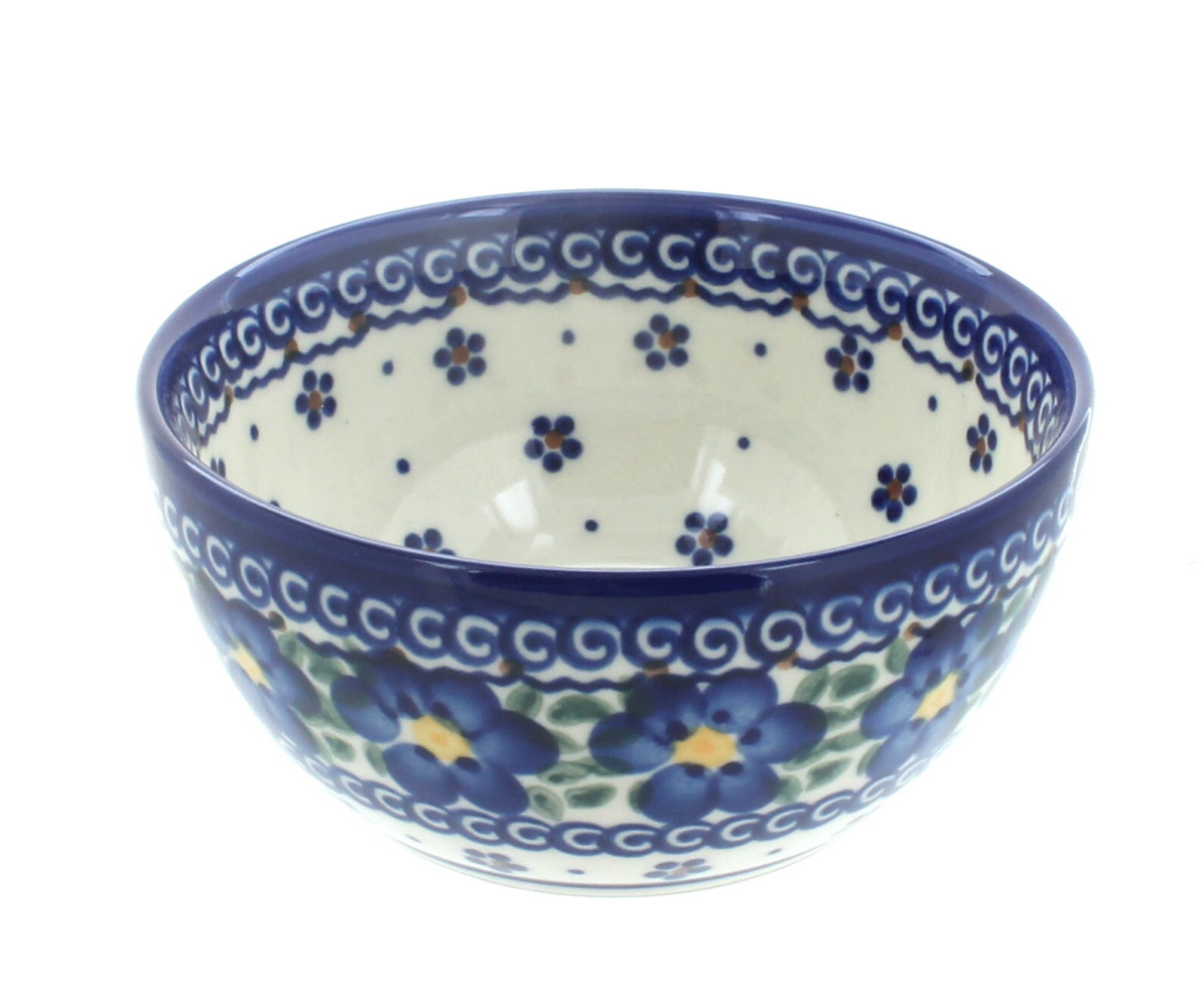Blue Rose Polish Pottery | Spring Blossom Dessert Bowl