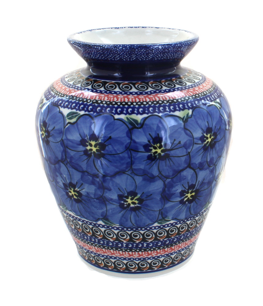 Blue Rose Polish Pottery | Blue Art Medium Vase