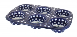 Blue Rose Polish Pottery 335 Vena Muffin Pan : Target