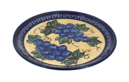 Grapes Dessert Plate with Cobalt Trim