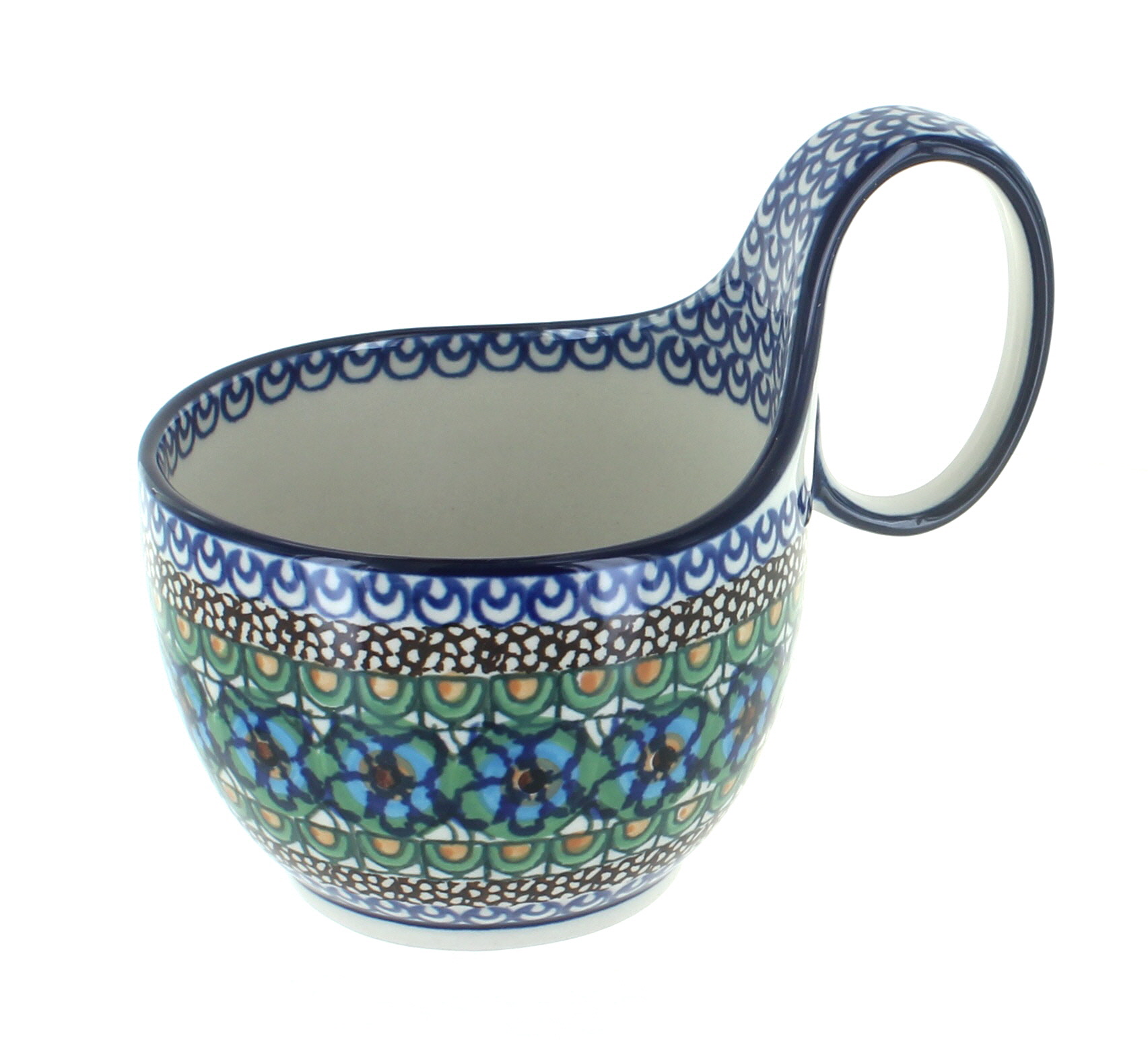 polish pottery soup mug