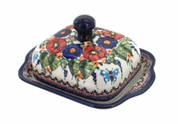 Floral Butterfly Square Butter Dish