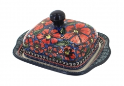 Jungle Flower Square Butter Dish