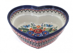 Floral Butterfly Large Heart Bowl