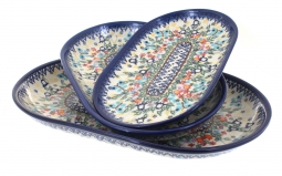 Garden of Eden 3 Piece Oval Server Set