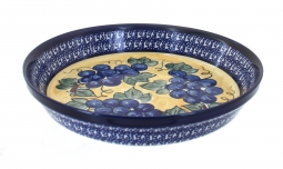 Grapes Pie Plate with Cobalt Trim