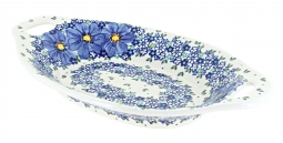 Blue Starflower Bread Tray with Handles