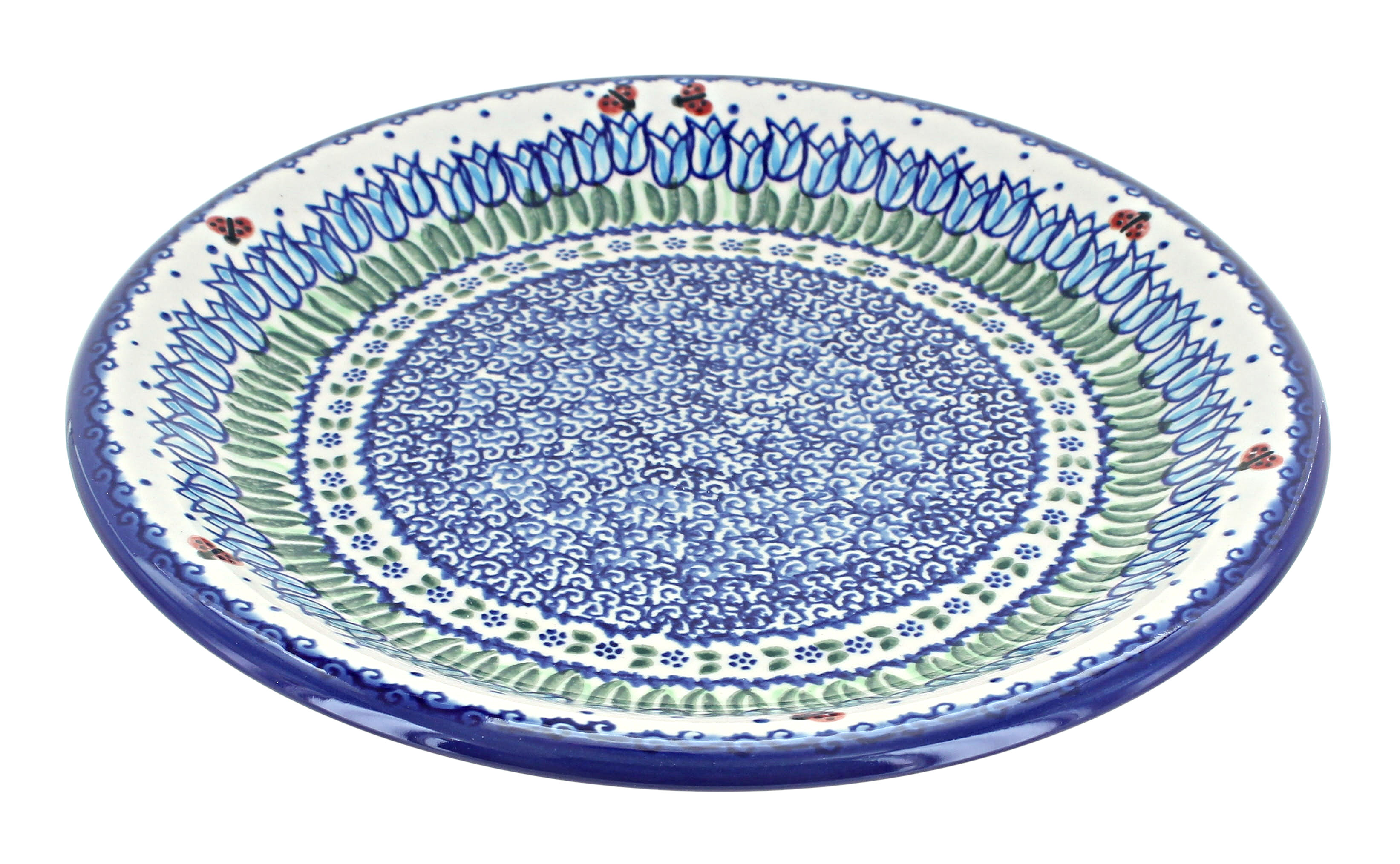 Blue Rose Polish Pottery | Garden Tulip Dinner Plate