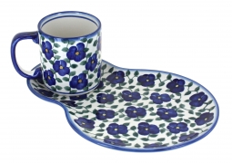 Violets Oval Breakfast Plate & Mug Set