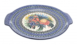 Summer Blooms Round Serving Tray with Handles