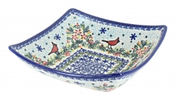 Winter Cardinal Square Serving Dish