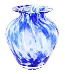 Cobalt and Opal Glass Vase