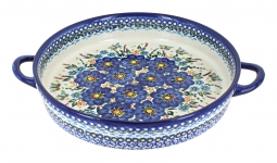 Garden of Blue Large Round Baker with Handles