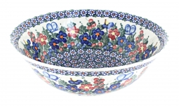 Blue Rose Polish Pottery | Garden Bouquet Large Rectangular Baker