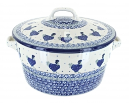 Barnyard Rooster Covered Round Baker