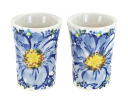 Blue Starflower 2 PC Shooter/Shot Glass Set