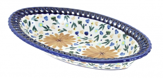 Blue Rose Polish Pottery Daisy Surprise Muffin Pan 