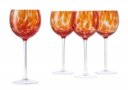 Red Confetti Large Wine Glass Set