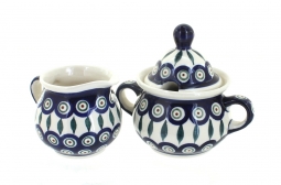 Peacock Cream & Sugar Set