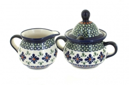 Mosaic Flower Cream & Sugar Set