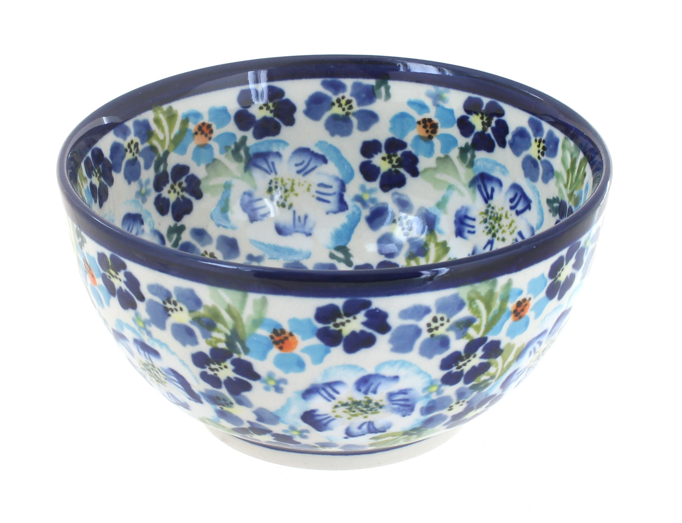 Blue Rose Polish Pottery | Vintage Violet Dessert Bowl