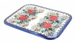 12 Cup Mini Muffin Pan (May Day)  NDA169-10 - The Polish Pottery