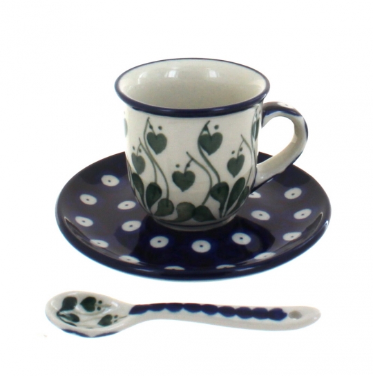 Red Daisy Espresso Cup & Saucer