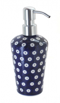 Blue Rose Polish Pottery  Soap Dispenser & Toothbrush Holder