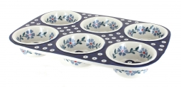 Blue Rose Polish Pottery Spring Blossom Muffin Pan, 1 - Fry's Food Stores