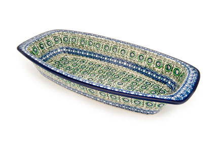 Blue Rose Polish Pottery | Indigo Long Serving Dish