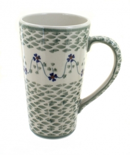 Polish Pottery - John's Mug - Peacock - The Polish Pottery Outlet