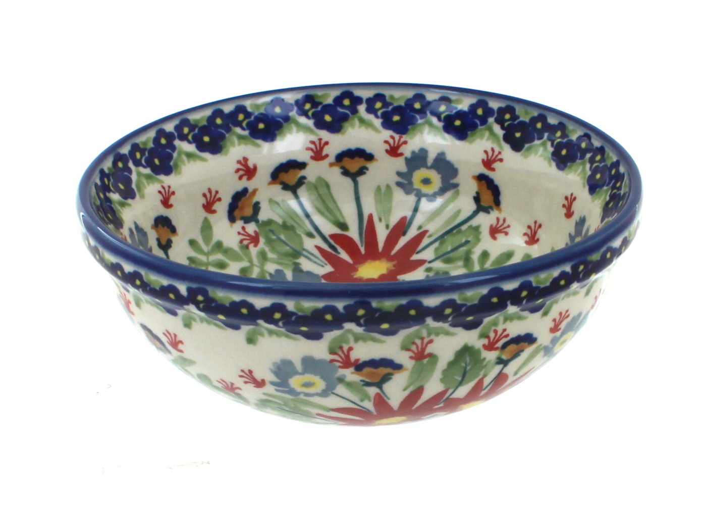 Blue Rose Polish Pottery | Jungle Bouquet Dessert Bowl