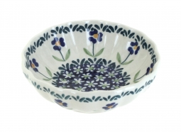 Blue Daisy Small Scalloped Bowl