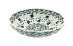 Sage Floral Scallop Bowl