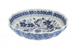 Vintage Blue Dasiy Scallop Bowl