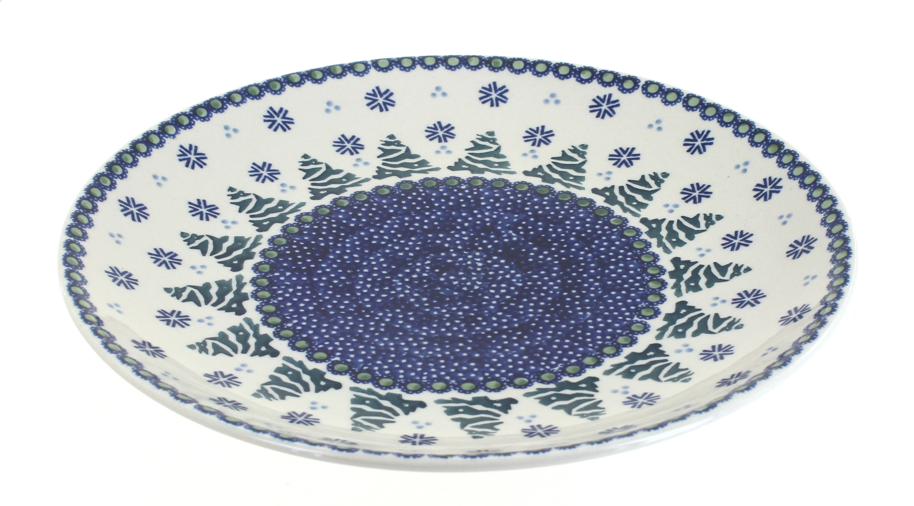 Blue Rose Polish Pottery Festive Fir Dinner Plate - Picture 1 of 1